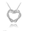 Yiwu Fashion Jewelry Factory Jewelry Customized Double Diamond Heart Necklace Earring Set