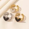 304 Stainless Steel Heart-shaped Drip Open Ring For Women