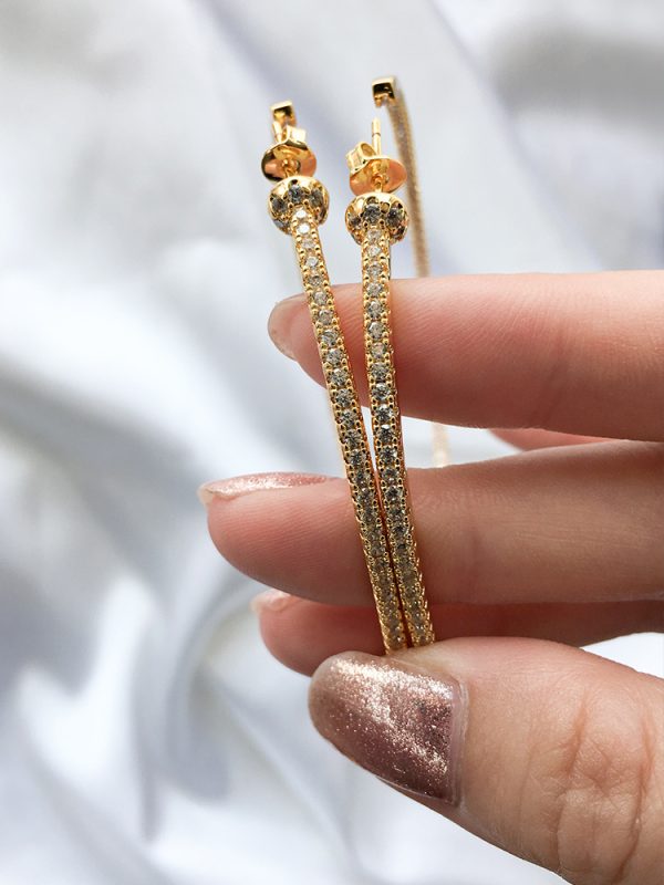 Large Circle Exaggerated Statement Full Diamond Earrings