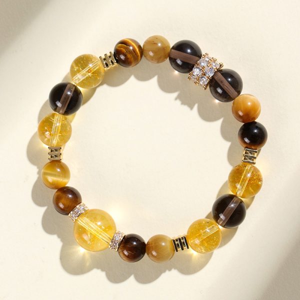 Women's Natural Yellow Tower Crystal String Beads Bracelet