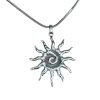Stainless Steel Tribal Spiral Sun Pendant Necklace On Snake Chain