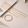 S925 Silver Gold Fashion 5-piece Stacked Bracelet