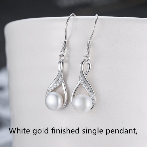 Silver Drop-shaped Pearl Set Fashion Creative Jewelry DIY