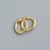 S925 Silver Geometric Circle Single-row Drilled Metallic Ear Clip Silver Stud Earrings