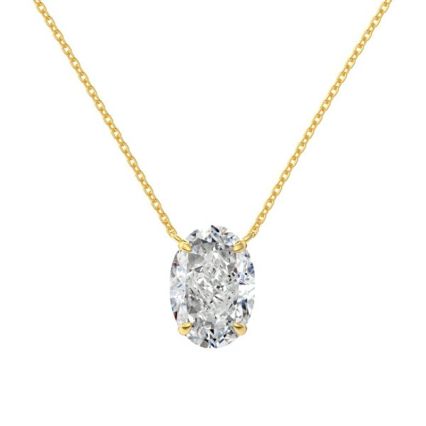 S925 Sterling Silver Necklace Female Oval Ice Flower