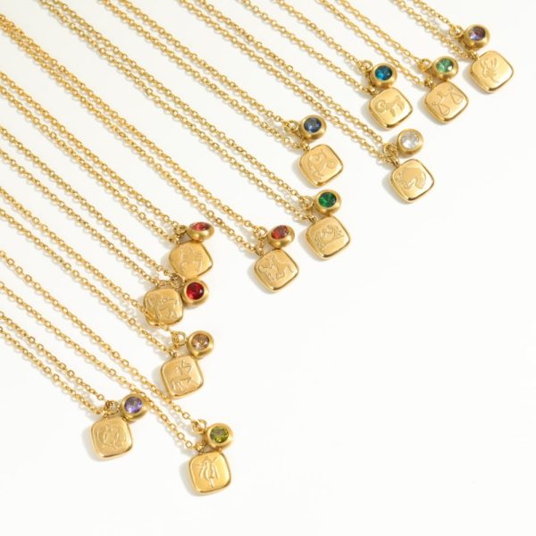 December Birthday Stone Pendant High Color Retention Necklace