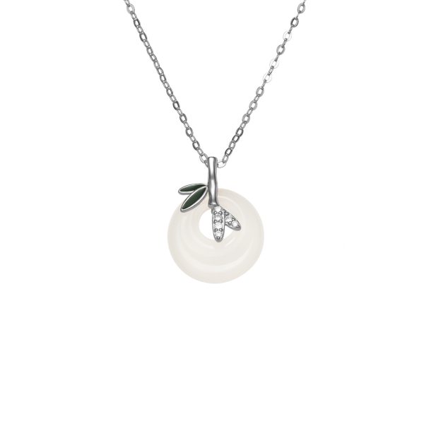 Natural Chalcedony Peace Buckle Necklace Female Chinese Style