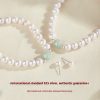 Natural Freshwater Pearl Necklace Suit Green Jade