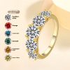 S925 Silver Simple Personality Trendy Micro-inlaid Moissanite Ring