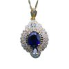 Geometric Design Heavy Industry Over Zircon-inlaid Pendant Necklace
