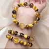 Women's Natural Yellow Tower Crystal String Beads Bracelet