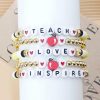 Letter Polymer Clay Beaded Bracelet
