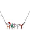 Creative New Santa Christmas Tree Letter Strings Necklace