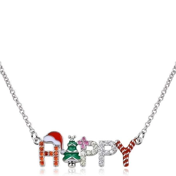 Creative New Santa Christmas Tree Letter Strings Necklace
