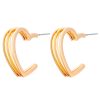Three-line Love Heart Stud Earrings Double-layer Circle Women's Simple