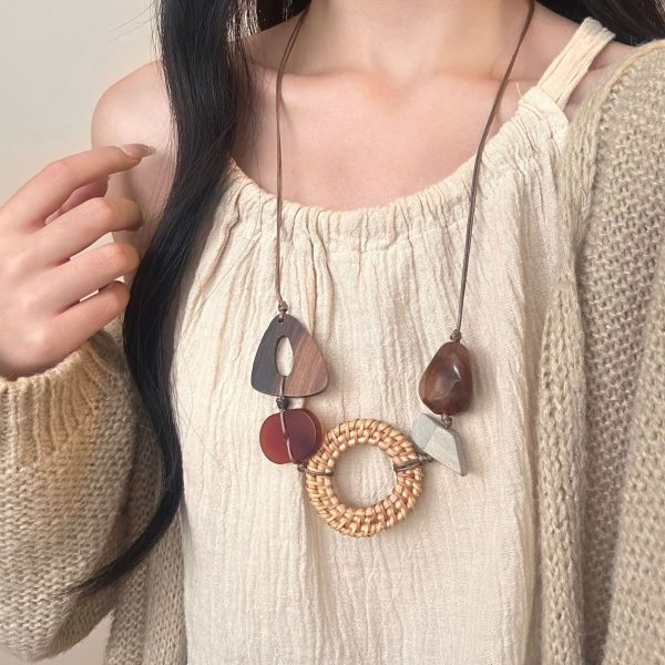 Long Shaped Original Hand-woven Pendant Necklace