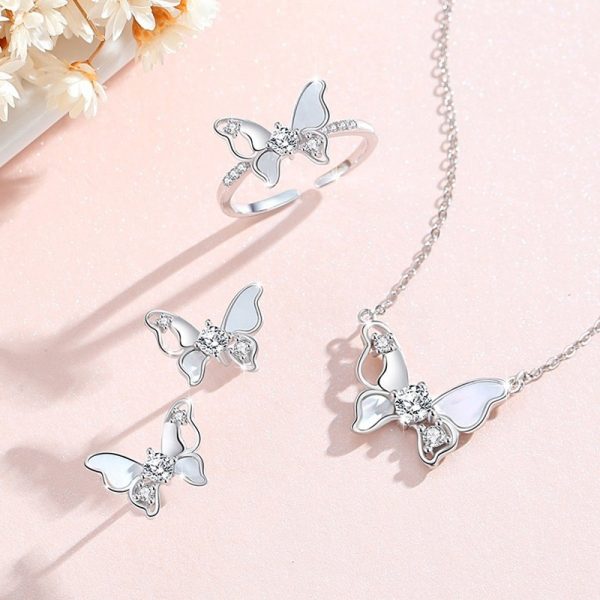 Butterfly Fritillary Necklace Women's Sterling Silver Light Luxury Minority