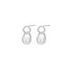 S999 Sterling Silver Pure Silver Light Luxury Stud Earrings Pearl Natural Freshwater
