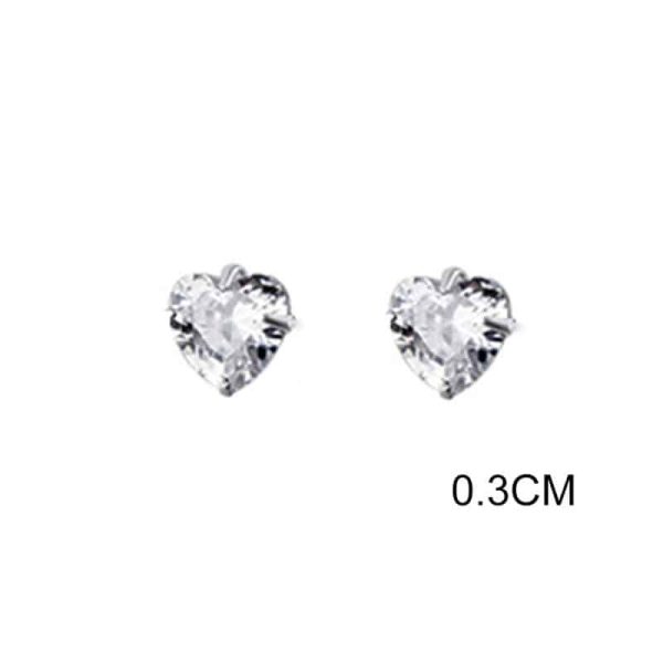 White Diamond Set Small Love Earrings