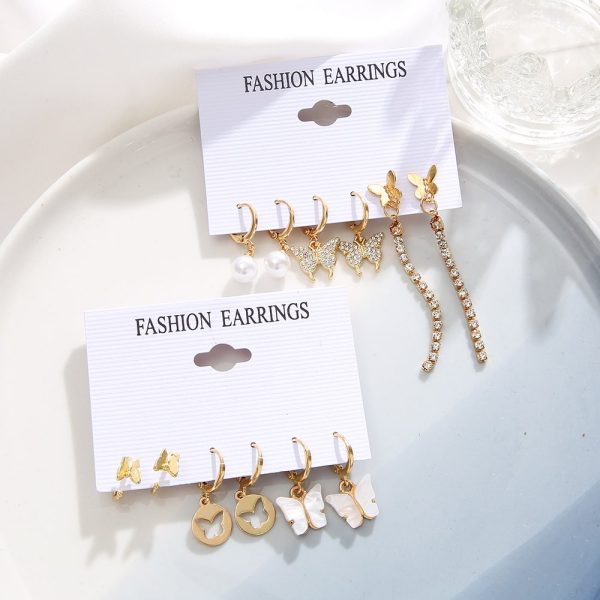 Personalized Metal Three Tube Fried Dough Twist Earring Set 6 Pieces