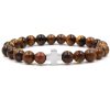 Agate Jewelry Tigereye Matte Stone Black Magnet Cross Bracelet