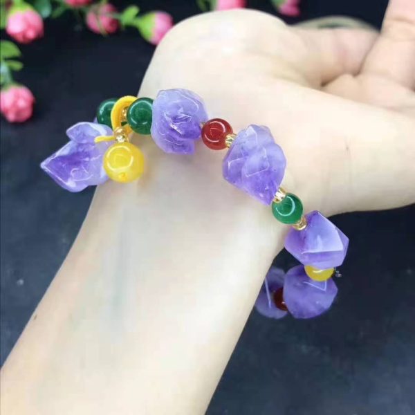 Fashion Romantic Natural Shaped Amethyst Bracelet