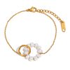 Stainless Steel 18K Gold Plating Double Ring Bracelet