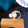 Women's Simple Double Open-end Pearl Ring
