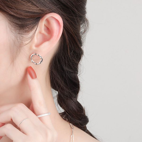 Metal Irregular Circle Design Earrings