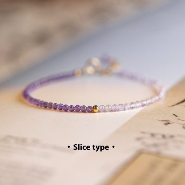 2mm Women's Purple Rattan Beautiful Purple Crystal Bracelet