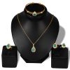 Necklace Set Exquisite Alloy Multi-color Water Drop Necklace Earrings Jewelry Four-piece Set