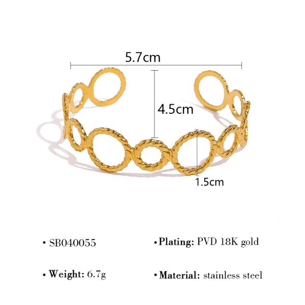 European And American New Thread Ring Stitching Open-ended Bracelet