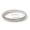 Women's Exaggerated Vertical Stripe Ring Elastic Titanium Steel Bracelet