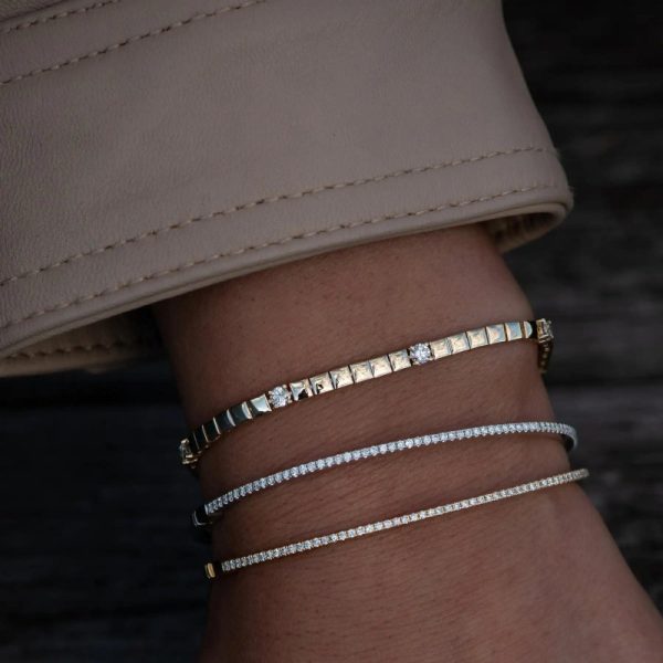 Geometric CZ Tennis Bracelet For Women Paved Different Shape
