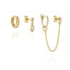 Tassel Chain Horse Eye Earrings 3-piece Set Combination