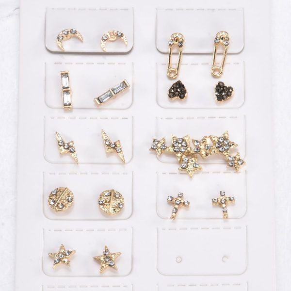 Fashion Simple Alloy Diamond Earring Set