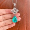 Classic Princess Pendant Stud Earrings Jewelry Set