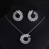 Classic Style High-end Necklace Earrings Set Olive Branch Bridal Jewelry