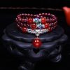 Wine Red Crystal Bracelet With Red Agate Spacer Beads