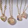 Retro Personalized Photo Box Pendant Items Can Be Opened Transparent Necklace
