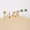 High-end Summer New Green Zircon Earrings Set