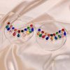 Simple Jewelry Circle Colorful Pendant Water Drop Earrings