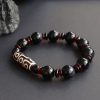 Fashion Black Agate Dzi Bead Chalcedony Bracelet