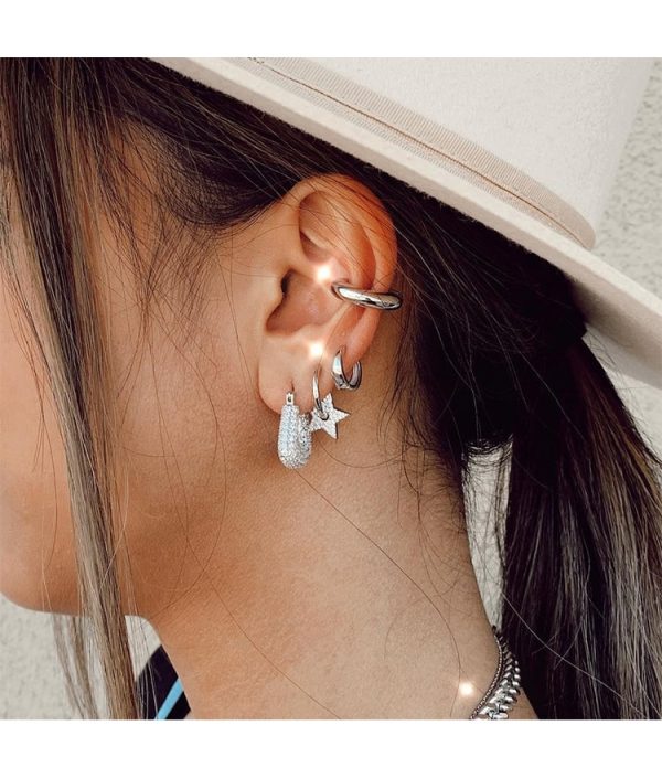 Copper Gilded Micro-set Zircon Light Luxury Retro Full Diamond Earrings