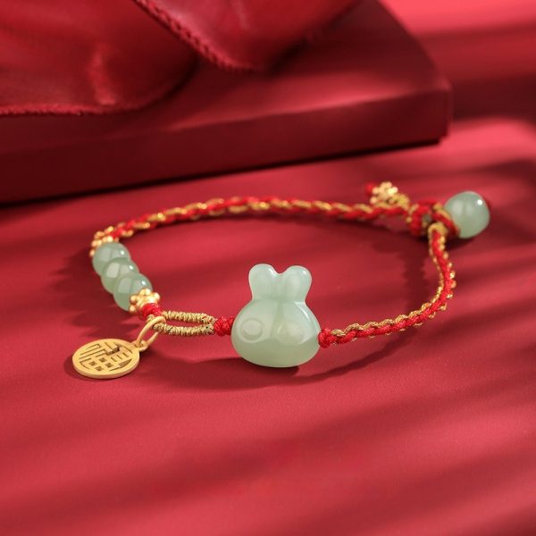 Fashion Blessing Card Rabbit Red Rope Bracelet