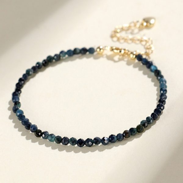 3mm Blue Tourmaline Cut Beaded Bracelet