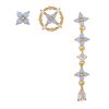 Light Blue Earings Set Temperament Orchid Combination