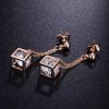 Simple And Fashionable Square Earrings With Zircon Micro-set