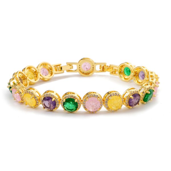 Fashion Gold-plated Inlaid Zircon Hollow Round Bracelet