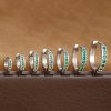 Trendy Circle Zircon Perforated Stud Earrings